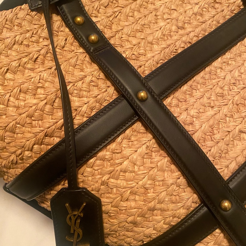 YSL Caged Raffia Tote - Picture 3 of 12